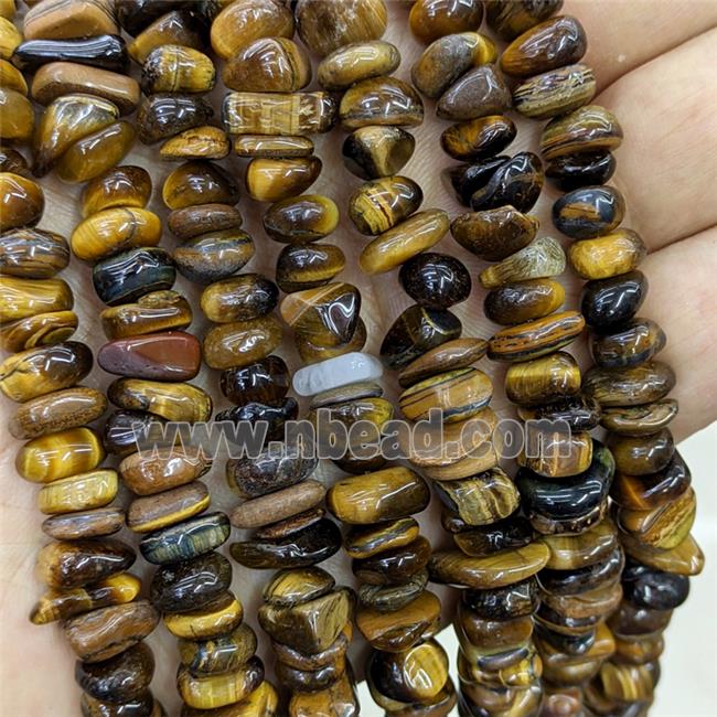 Natural Tiger Eye Stone Chips Beads Freeform