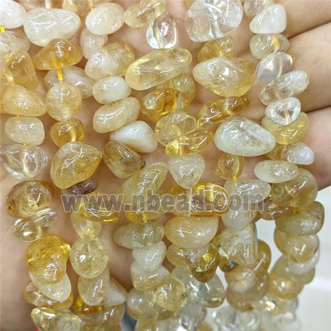 Natural Citrine Chips Beads Yellow Freeform