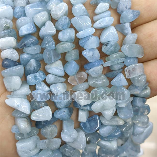 Natural Blue Aquamarine Chips Beads Freeform