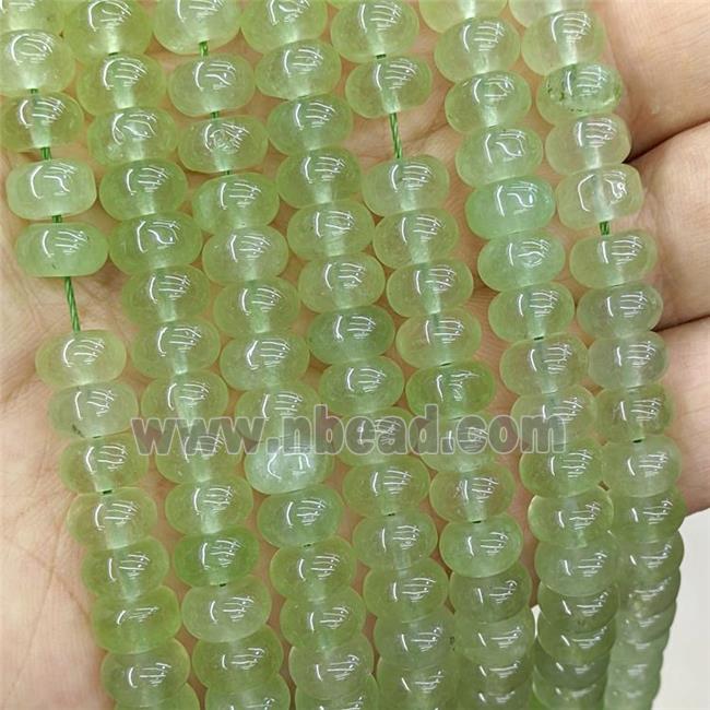 Natural Jade Beads Green Dye Smooth Rondelle