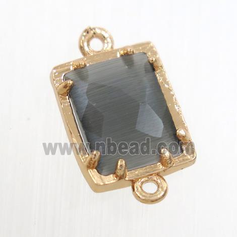 gray glass connector, rectangle, gold plated