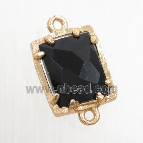 black glass connector, rectangle, gold plated