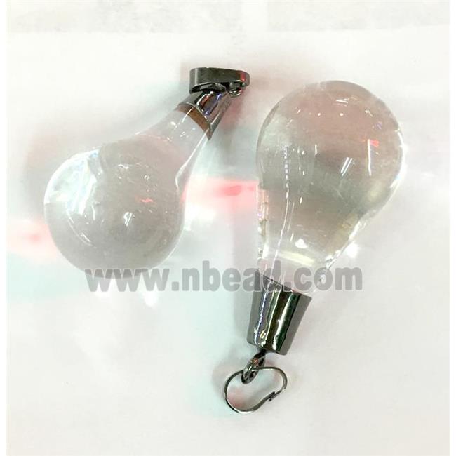 crystal glass pendant, teardrop, balck