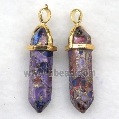 purple Imperial Jasper bullet pendant