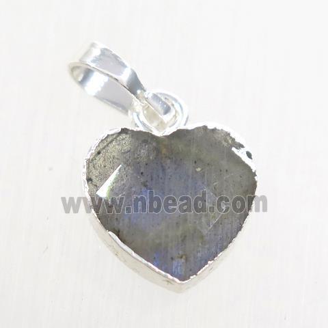 Labradorite heart pendant, silver pendant