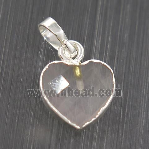 Clear Quartz heart pendant, silver pendant