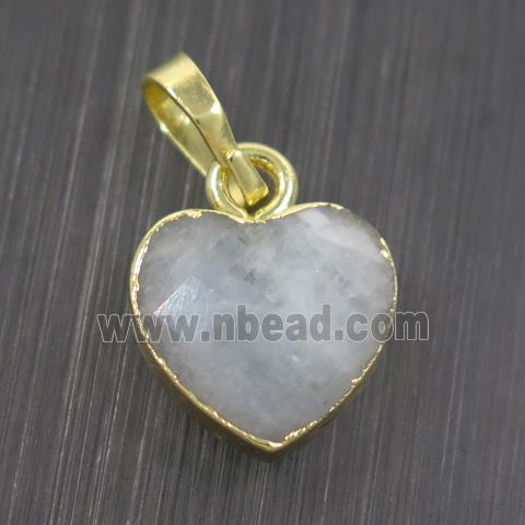 Aquamarine heart pendant, gold pendant