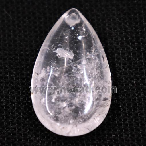 clear quartz pendants, teardrop
