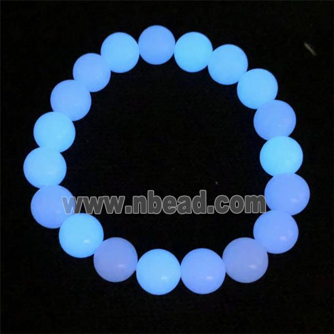 blue noctilucent stone bracelet, round