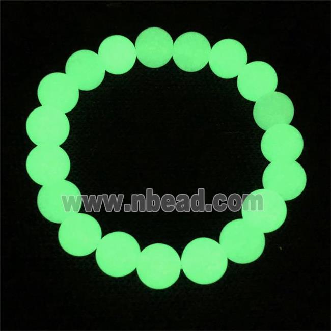 green noctilucent stone bracelet, round