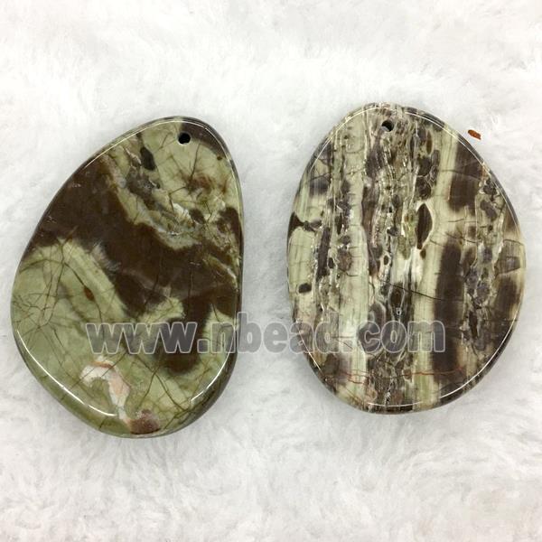 ocean jasper slice pendants, freeform