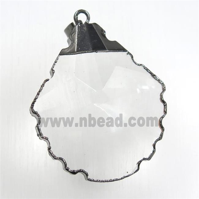 Glass crystal pendants, black plated