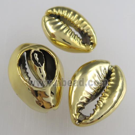 Conch Shell Beads Cowrie Shell Gold Plated