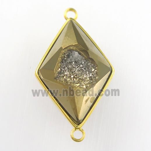 golden Druzy Agate rhombus connector