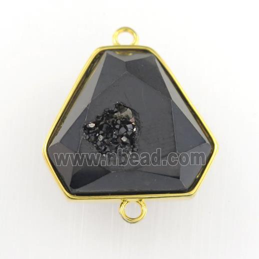 black Druzy Agate triangle connector
