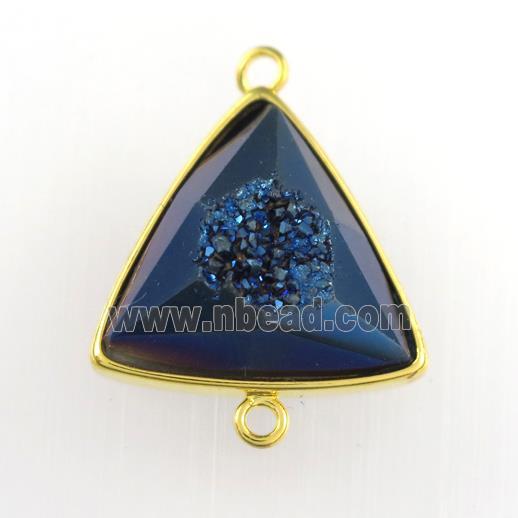 blue Druzy Agate triangle connector