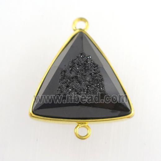 black Druzy Agate triangle connector