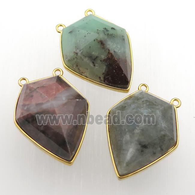 mixed Gemstone arrowhead pendant