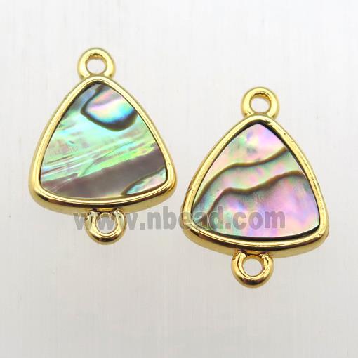 rainbow Abalone Shell triangle connector