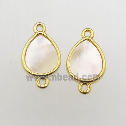 white Pearlized Shell teardrop connector