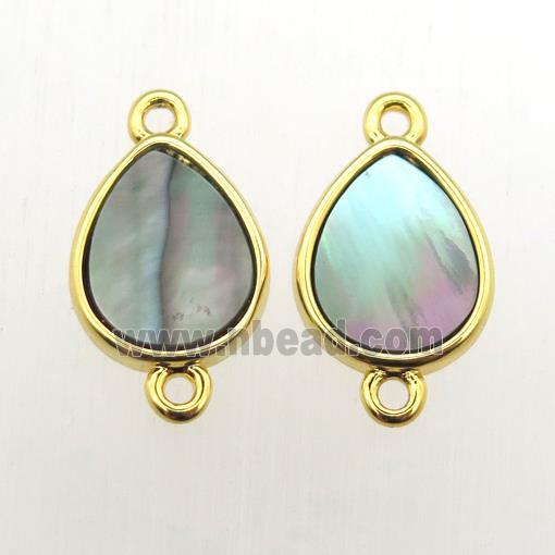 gray Abalone Shell teardrop connector