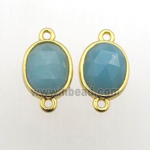 blue Amazonite oval connector