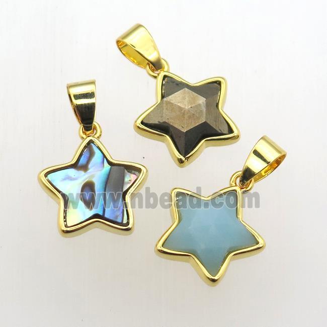 mixed Gemstone star pendant