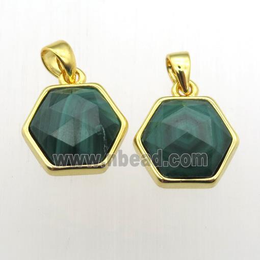 green Malachite hexagon pendants