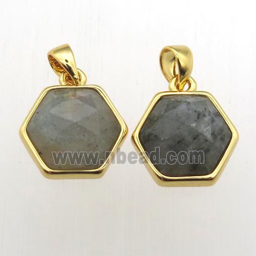 Labradorite hexagon pendants