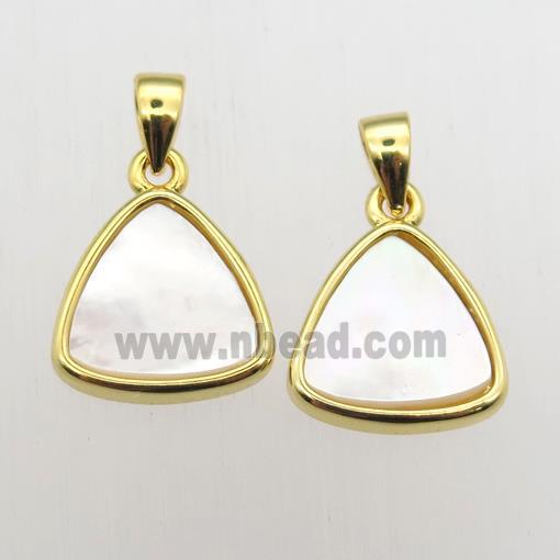 white Pearlized Shell triangle pendant