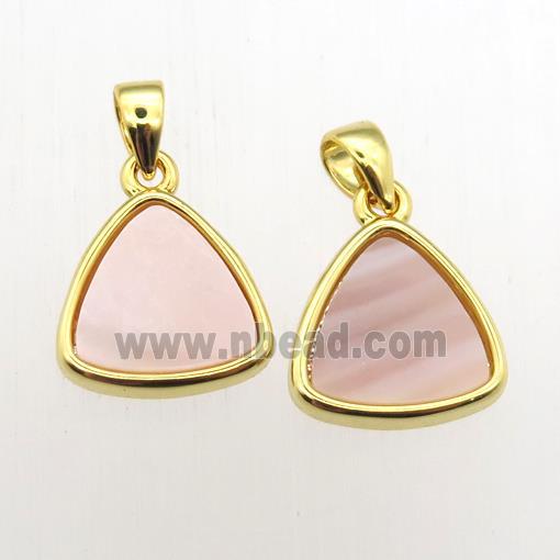 pink Queen Shell triangle pendant