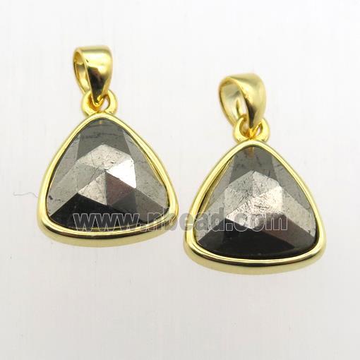 Pyrite triangle pendant