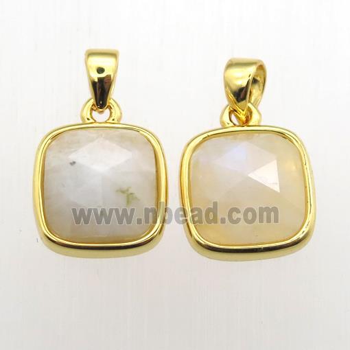 white MoonStone square pendant