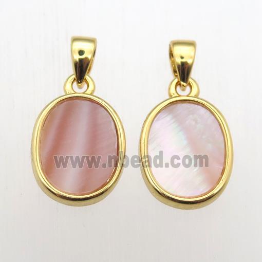 pink Queen Shell oval pendant
