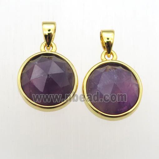 purple Amethyst circle pendants