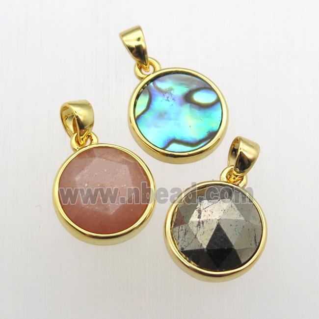 mixed Gemstone circle pendants