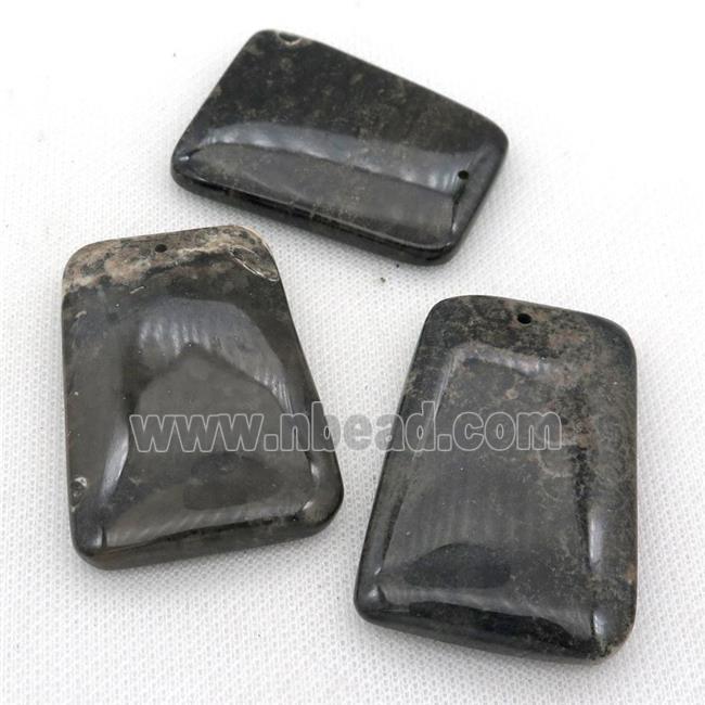 black Coral Fossil pendants, trapeziform