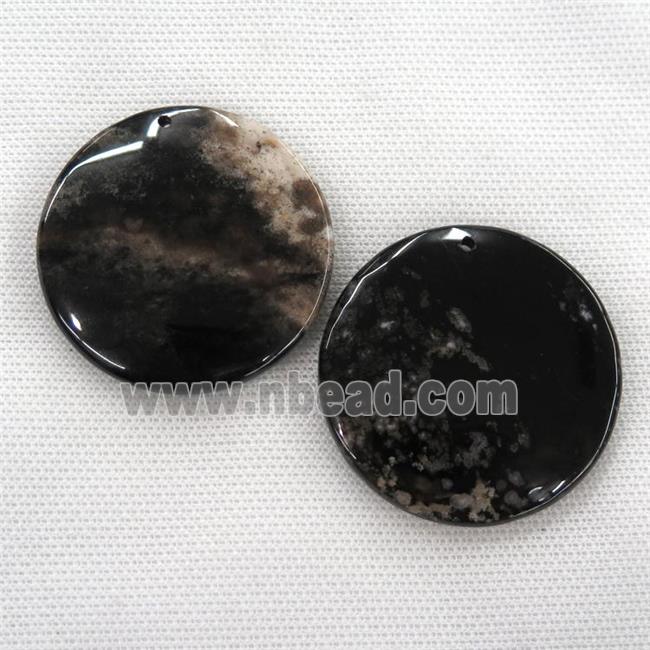 black Cherry Agate pendants, circle