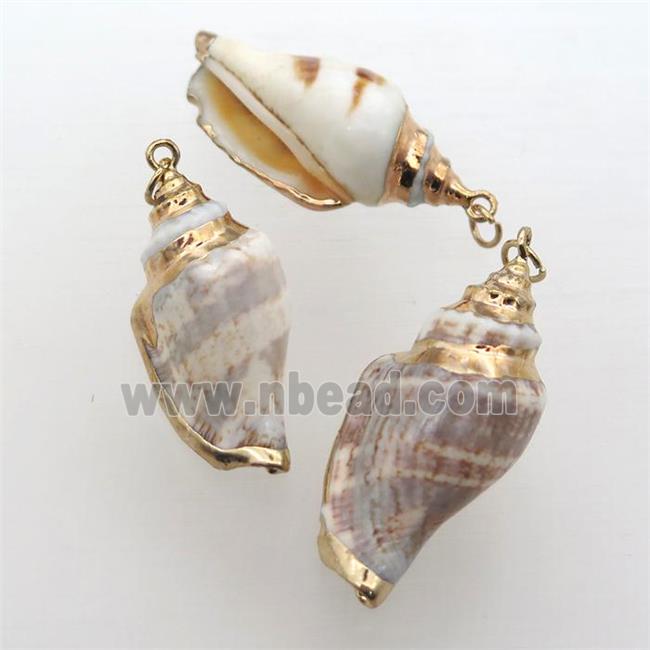Conch Shell pendant, gold plated