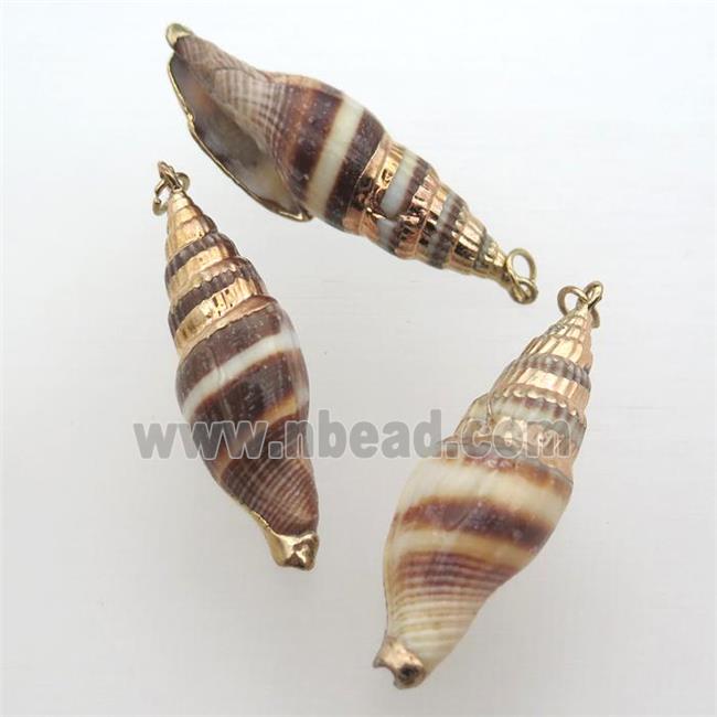 Conch Shell pendant, gold plated