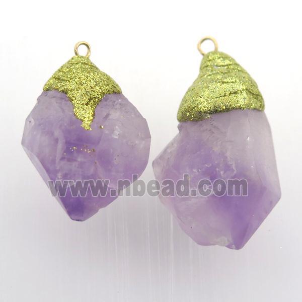 purple Amethyst pendant, freeform