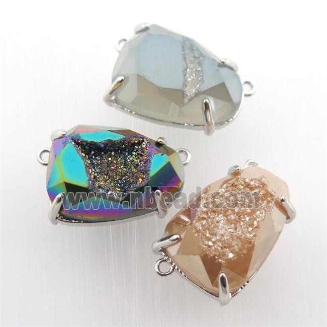 Agate Druzy teardrop pendant, mix color