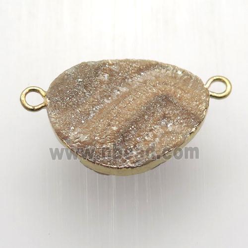 champagne Solar Agate Druzy pendant, gold plated