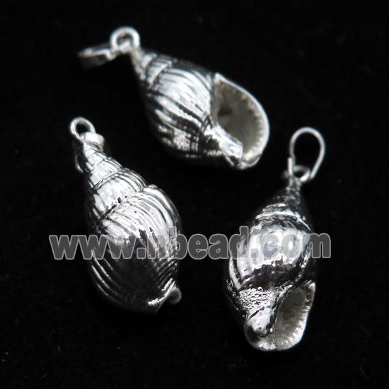 Conch Shell pendant, silver plated