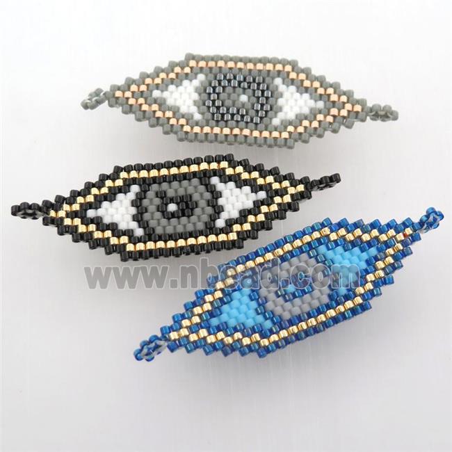 Handcraft connector with seed glass beads, mix color