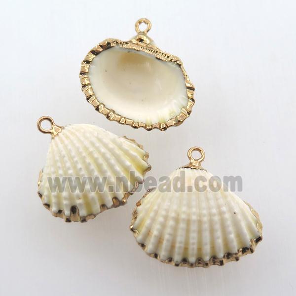 conch shell pendant, gold plated