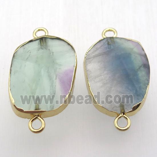 Fluorite connector, freeform, point, gold plated