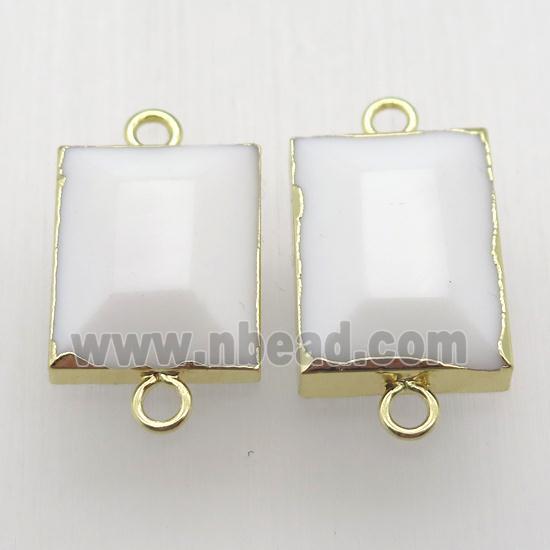 white porcelain rectangle connector, gold plated