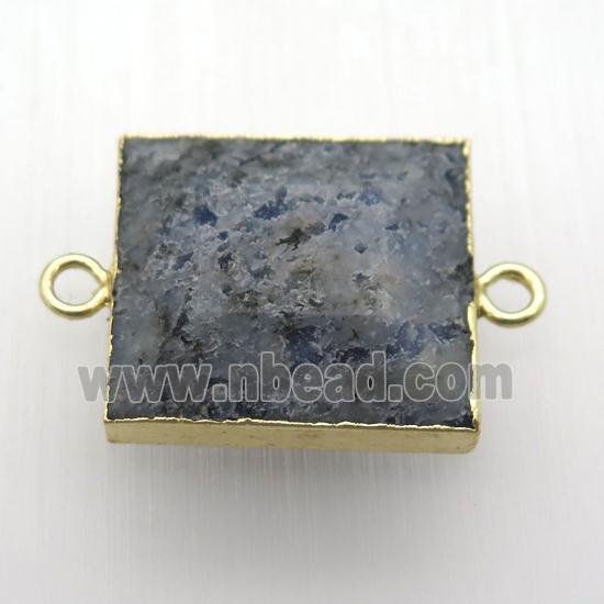 Iolite square connector, gold plated