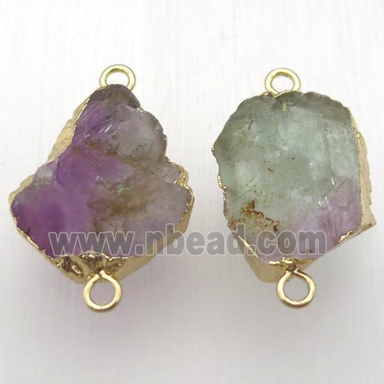 fluorite connector, freeform, gold plated